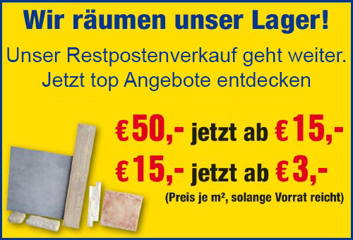 Fliesen Restposten Abverkauf in Niederfischbach Fliesen Restposten preiswert kaufen: Fliesen Hof